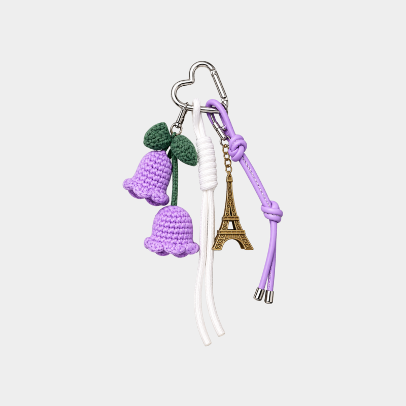 Bag charm tulipán tejido