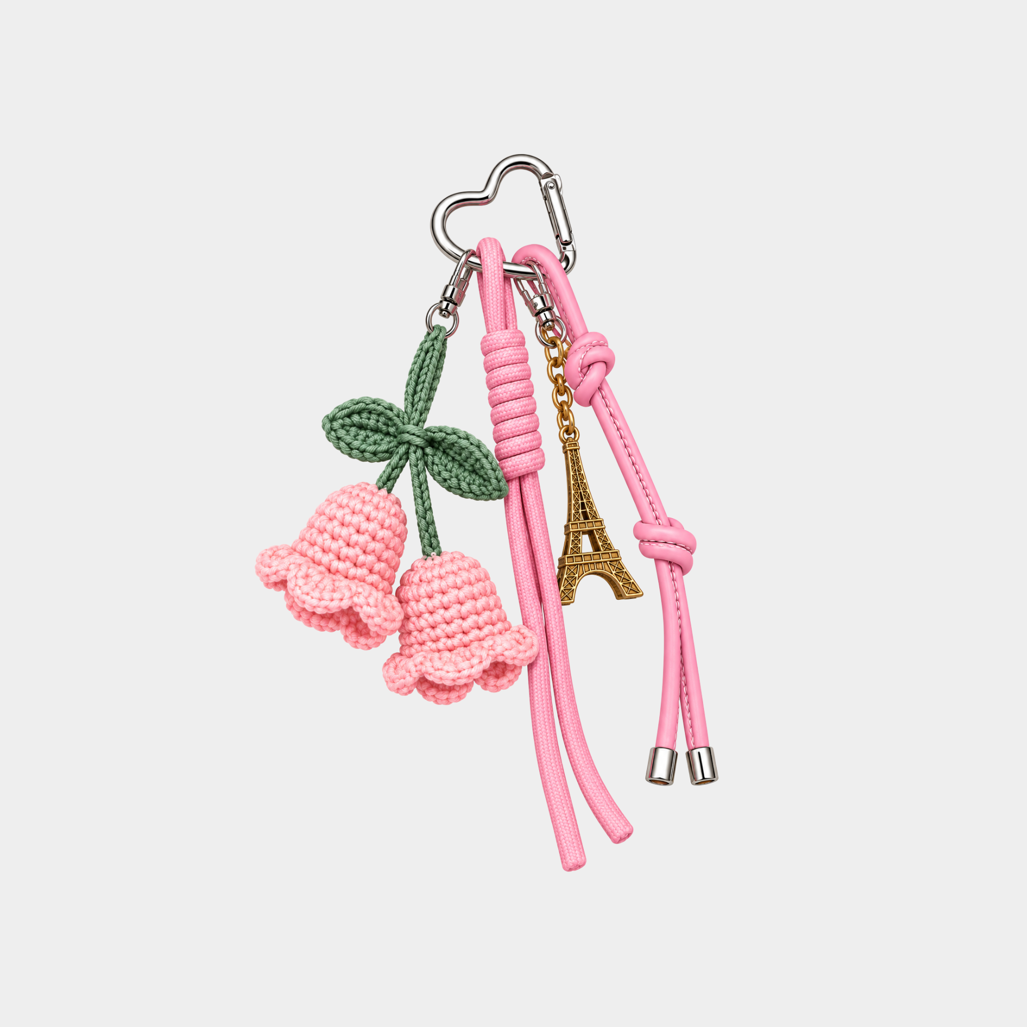 Bag charm tulipán tejido - Imagen 3
